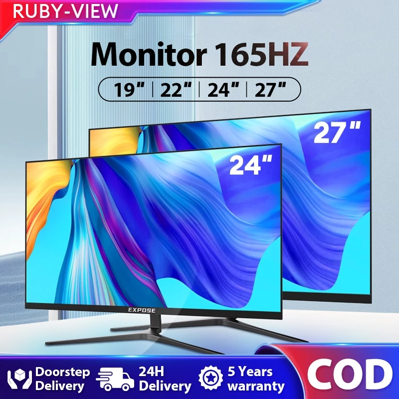 RUBY Monitor PC Monitor 24 Inch 27 Inch 4K/2K IPS 1ms Office/Gaming Curved Monitor with Speaker 5-Year Warranty