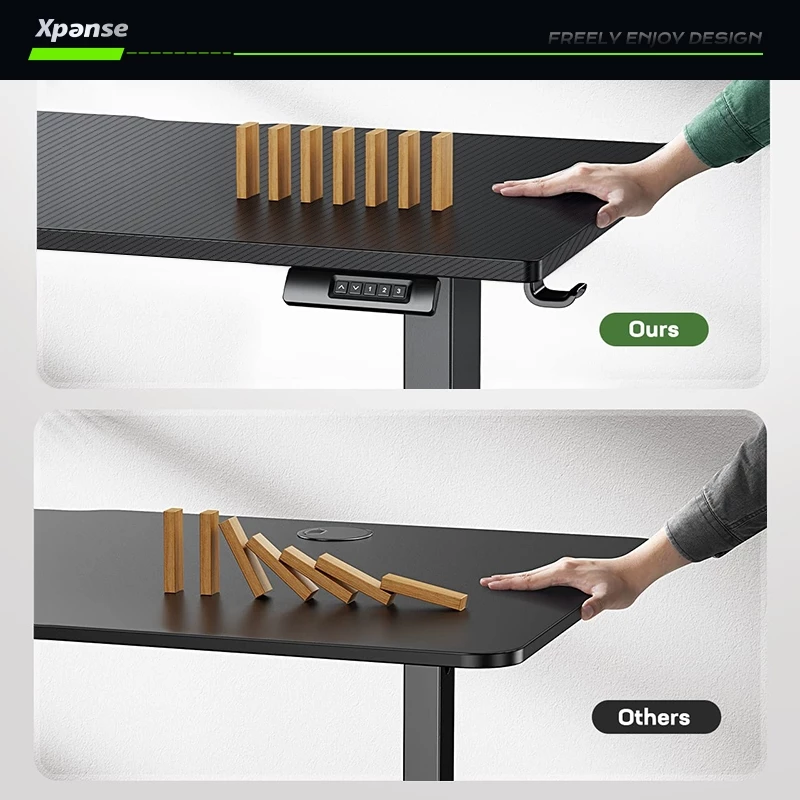 Xpanse Electric Carbon fibe Gaming Table Office table Meja gaming height adjustable table Study Working Home Meja - Image 8