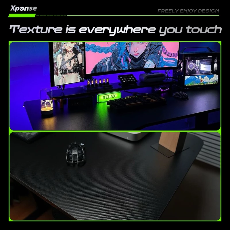 Xpanse Electric Carbon fibe Gaming Table Office table Meja gaming height adjustable table Study Working Home Meja - Image 5